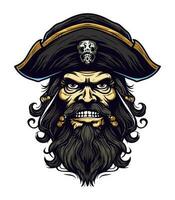 piraten schedel zombie hoofd vector klem kunst illustratie