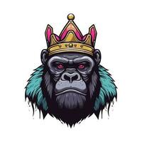 gorilla wering een kroon vector klem kunst illustratie