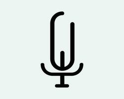 microfoon icoon. mic Mike muziek- podcast Vermelding radio studio media geluid toespraak audio uitzending. zwart wit grafisch clip art symbool teken vector eps