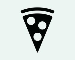 pizza plak icoon. Italiaans snel voedsel restaurant maaltijd peperoni kaas pizzeria tussendoortje. zwart wit grafisch clip art artwork vorm symbool teken vector eps