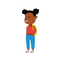 kleine afro student meisje avatar karakter vector