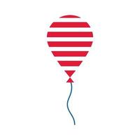 ballon helium met strepen usa verkiezing platte stijlicoon vector