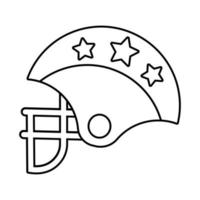 american football helm met sterren lijn stijlicoon vector