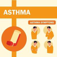 astma symptomen banner vector