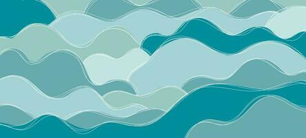 zee golven patroon. abstract Golf achtergrond. blauw water Golf lijn diep zee patroon achtergrond banier vector illustratie.