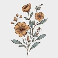 bloem illustraties met dun stam vector