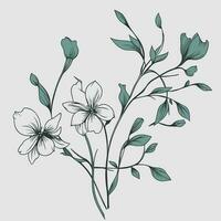 bloem illustraties met dun stam vector