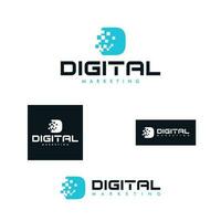 d brief logo ontwerp voor uw merk identiteit. digitaal afzet logo. abstract logo ontwerp. vector