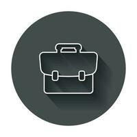 koffer vector icoon. bagage illustratie in lijn stijl met lang schaduw.