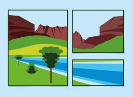 landschap rivier samenstelling vector