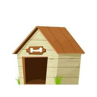 grappig hondehok, houten kennel in tekenfilm stijl geïsoleerd Aan wit vector