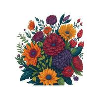 boeket van waterverf bloemen vector Aan wit achtergrond