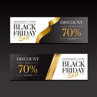 Black Friday-verkoopbanners Luxe Gouden Sjabloon vector