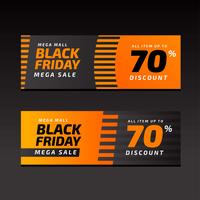 Black Friday-verkoopbanners Oranje Malplaatje vector