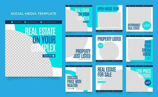 sociale media sjabloon banner huis architectuur service promotie vector