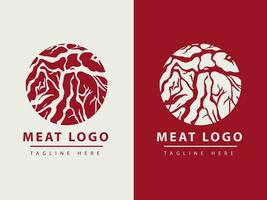 steak huis of vlees winkel logo ontwerp. vector illustratie.