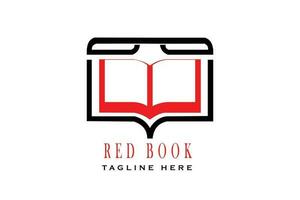 boek logo met rood en zwart schets, geschikt voor gebruik voor op te slaan en bibliotheek logos vector