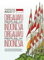 dirgahayu kemerdekaan republik Indonesië. vertaling gelukkig Indonesisch onafhankelijkheid dag illustratie vector