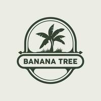 banaan boom logo, banaan boom gemakkelijk silhouet ontwerp, fabriek icoon symbool vector illustratie