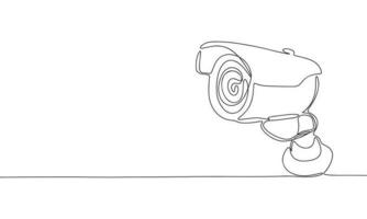 videocamera, concept video toezicht huis veiligheid silhouet vector. een lijn doorlopend vector lijn kunst schets illustratie. geïsoleerd Aan wit achtergrond.