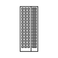 wolkenkrabber icoon vector. gebouw illustratie teken. hoog stijgen gebouw symbool. architectuur logo. vector