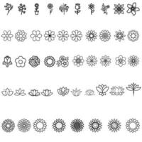 bloemen pictogram vector set. tuin illustratie teken collectie. flora symbool of logo.