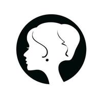 vrouw hoofd silhouet logo vector