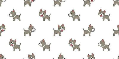 vector tekenfilm schattig pitbull terriër hond naadloos patroon achtergrond
