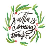 Leuke kerst bladen met kerst belettering vector