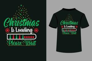 Kerstmis is bezig met laden alstublieft wacht typografie t-shirt ontwerp vector