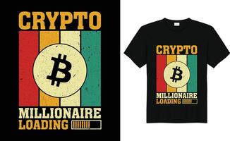 het beste retro wijnoogst bitcoin btc cryptogeld t-shirt ontwerp vector