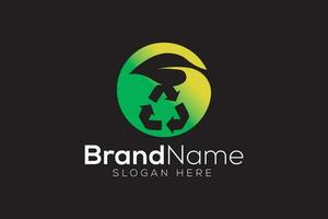 eco hout en hout recycle logo ontwerp vector sjabloon