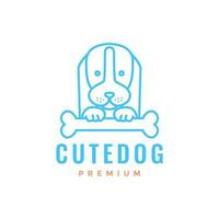 dier huisdieren puppy bloedhond botten mascotte schattig lijn kunst logo ontwerp vector