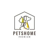 dier huisdieren huis hond kat konijn lijn kunst kleurrijk logo ontwerp vector