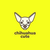 dier huisdieren hond chihuahua hoofd mascotte schattig logo ontwerp vector