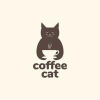 dier huisdieren kat koffie kop drinken mascotte logo ontwerp vector