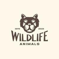 dier dieren in het wild groot kat tijger Woud oerwoud wijnoogst oud logo ontwerp vector