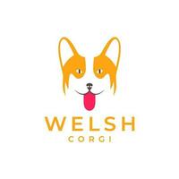 dier huisdieren hond hoofd welsh corgi mascotte modern minimaal logo ontwerp vector