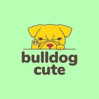 dier huisdieren puppy bulldog boos schattig mascotte logo ontwerp vector