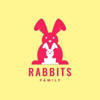 dier huisdieren konijn haas konijn familie schattig mascotte tekenfilm gemakkelijk logo ontwerp vector
