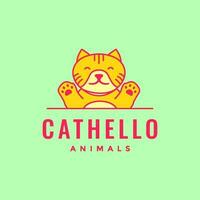 dier huisdieren kat katje huisdier winkel mascotte schattig modern gemakkelijk logo ontwerp vector