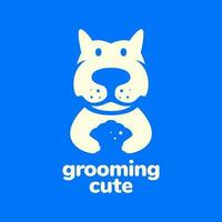 hond uiterlijke verzorging huisdieren schoon wassen schuim mascotte gemakkelijk modern tekenfilm logo vector icoon illustratie