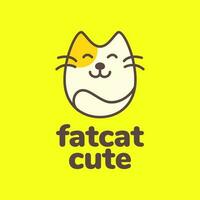 kat huisdieren dik schattig mascotte tekenfilm kleurrijk gemakkelijk logo vector icoon illustratie