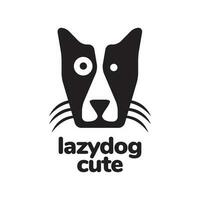 Boston terriër hond huisdieren hoofd schattig lui mascotte tekenfilm modern minimaal logo icoon vector illustratie