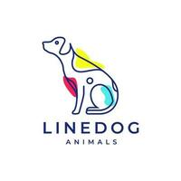 labrador retriever hond huisdieren lijnen abstract kleurrijk minimaal modern mascotte logo icoon vector illustratie