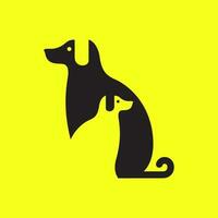 hond en puppy huisdieren mascotte modern minimaal gemakkelijk logo vector icoon illustratie