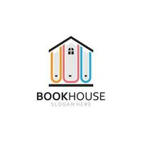 boek huis logo sjabloon vector illustratie