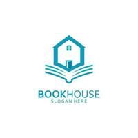 boek huis logo sjabloon vector illustratie