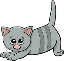 schattig tekenfilm uitrekken katje grappig dier karakter vector