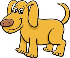 grappig tekenfilm geel hond grappig dier karakter vector